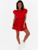 Asymetrické šaty s volánky červené c223 k01