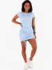 Bavlněné šaty s krátkým rukávem, řasené baby blue c322 k01