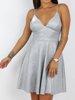 Elegantní Brokátové Rámové Šaty | stříbro W44