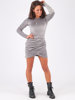Velurová Vrstvená Mini Sukně | šedá B201