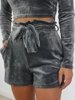 Velurové Šortky Krátké Kalhoty | šedá A16